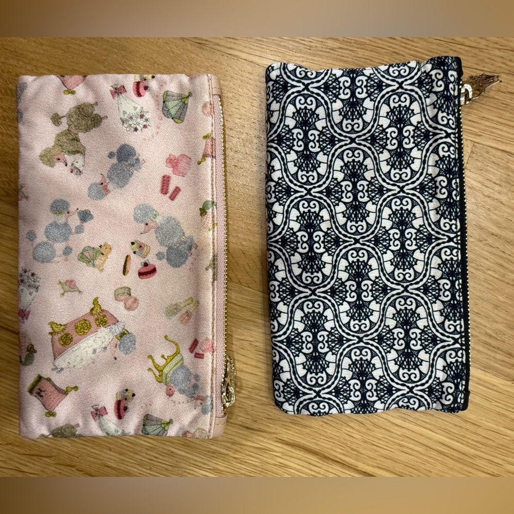 Charlotte Olympia Pandora Insert Pouch Set 💞 SO CUTE!🩷 Paris Dogs + Navy Pattern